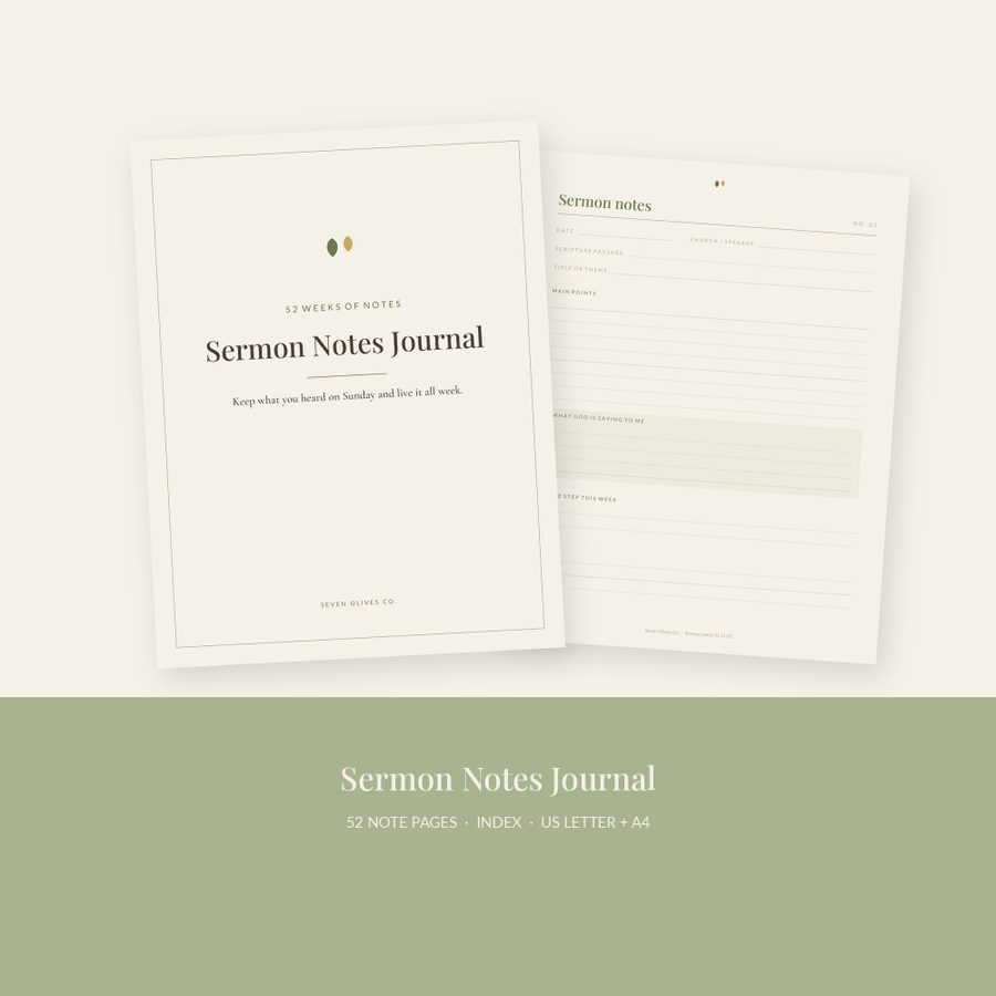 Sermon Notes Journal printable, page preview 2